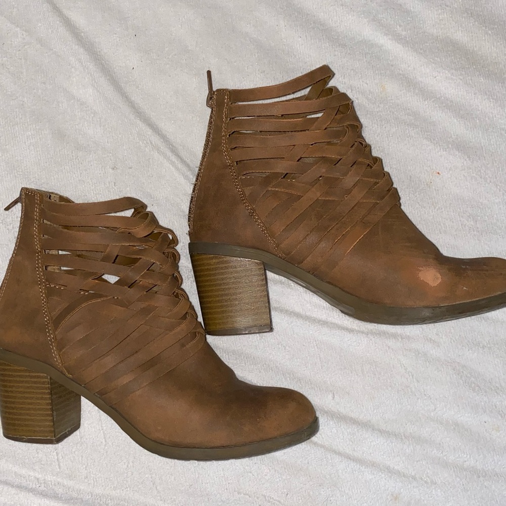 Brown Heeled Booties
